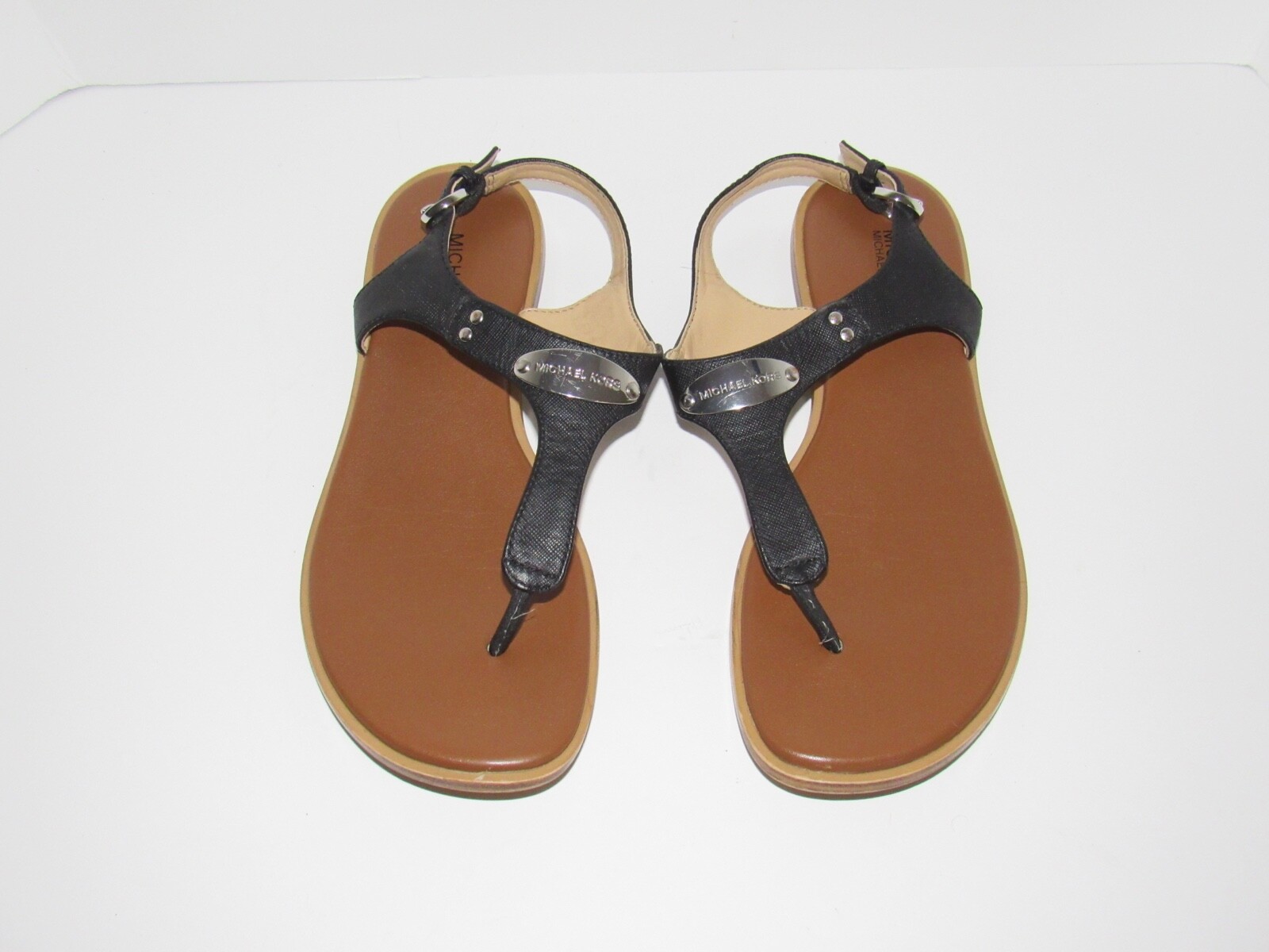 mk plate thong sandals