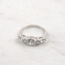 Sterling Silver 1.59 cttw Cubic Zirconia 5 Stone Ring - Free Gift Packaging