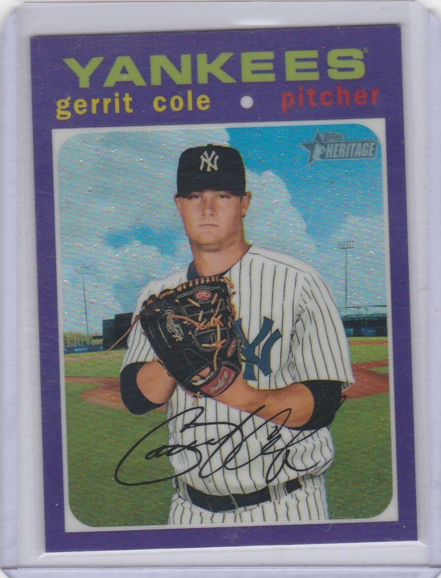 2020 Topps Heritage Gerrit Cole Chrome Purple Refractor #THC-501 NY Yankees