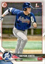 2018 BOWMAN DRAFT 1ST BASE PAPER PROSPECT BD31 GREYSON JENISTA BRAVES