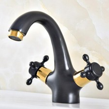 Black Oil Rubbed  Gold Brass Single Hole Bathroom Sink Faucet Mixer Tap 2nf476