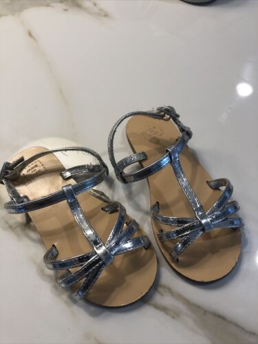 Janie And Jack Silver Sandals 8t - Picture 1 of 3