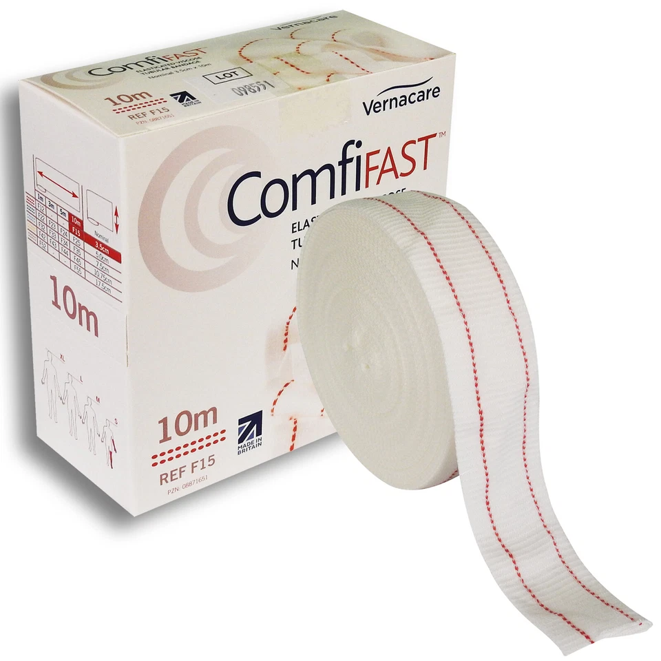 Comfifast Elasticated Viscose Tubular Bandage, Small Limbs, Red Line, 3.5cm