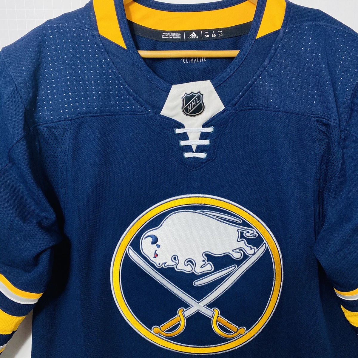 adidas NHL Buffalo Sabres Jersey Hockey Blue Yellow CA7070 Men's 50  Authentic