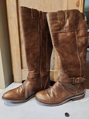 leather brown boots womens