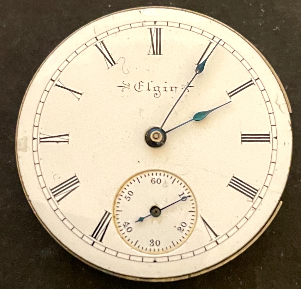 Montre Vintage ELGIN - Cadran Porcelaine Décoré Or, 15 Rubis, 1911c - Mécanique Manuel