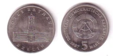 GDR commemorative coin 5 Mark Berlin Red City Hall 1987 (110620)