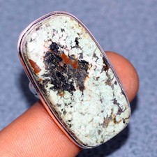 925 Silver Plated African Turquoise Ring US 6 Mother's Day Gift Trendy JW