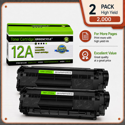 2PK Q2612A Toner Cartridge Fit For HP Laserjet 1020 1010 1012 1018 1022 1022nw
