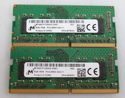 Lot 2x 8GB (16GB) Micron MTA8ATF1G64HZ-2G6E1 PC4-2666V Laptop Memory