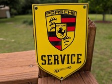 Porcelain Porsche Stuttgart Service Sign Door Push Plate Car Dealer Auto Sign