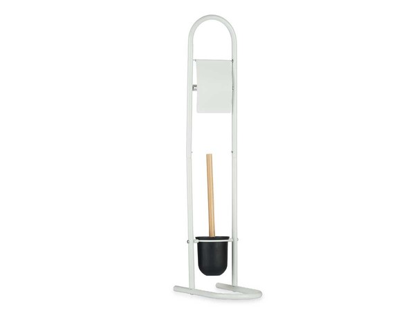 Toilettenpapierhalter Papierrollenhalter ToilettenpapierstäNder Mit BüRste Weiß-image