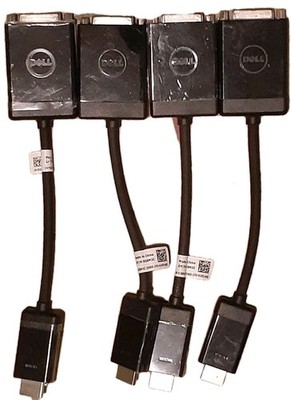 Dell HDMI to DVI Black Cable Adapter DP/N 0G8M3C HDMI Male to DVI (Lot of 2!)