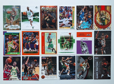 GARY PAYTON 20 Cards Lot Topps Stadium Club, Fleer Big Shots, Finest, SPA, Ultra