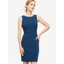 Ann Taylor square back sheath dress in blue