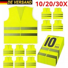 10-30x Orange Gelb Warnwesten Unfallweste Sicherheitswarnweste Standardgröße KFZ