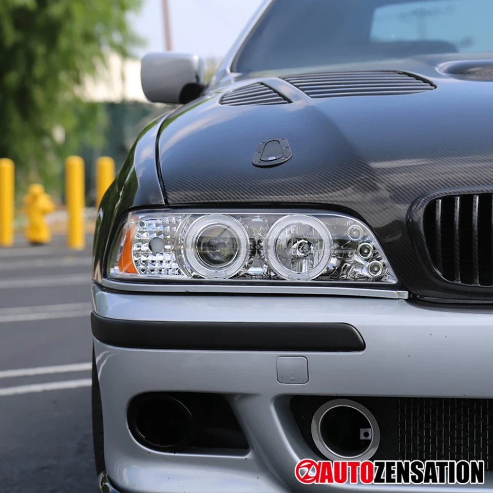 Fit 1996-2003 BMW E39 525i 528i 540i LED Halo Projector Headlights Left+Right - Imagem 2 de 4