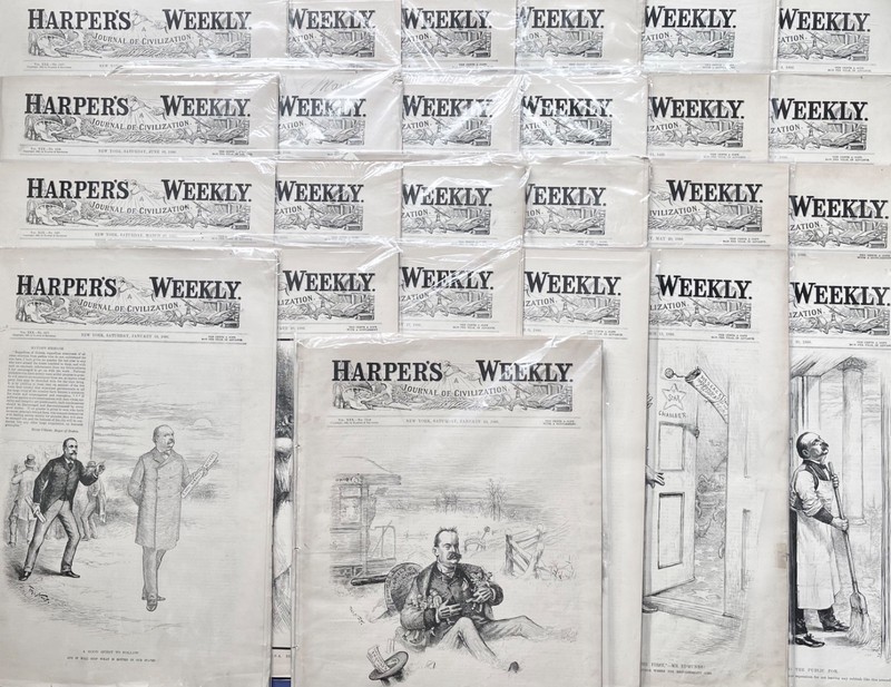 1886 Harper's Weekly Jan. 16-Dec. 4  Pres. Cleveland Marries & Pres. Arthur Dies