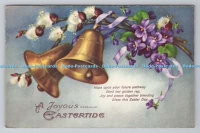 R797142 A Joyous Eastertide Bells Flowers PM Birmingham 1933