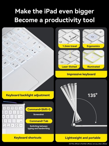 Magic Keyboard Custodia Compatibile con iPad Air 11 Pollici (M2/M3), iPad Pro 11 (4t... - Foto 6 di 9