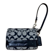 Coach wristlet black leather and Fabric COA Anniversary