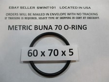 60mm ID x 70mm OD x 5mm thick O-ring. Buna-70. Quan 1.