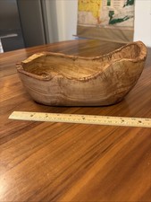 Hand Turned Live Edge Unsigned Wood Bowl Oval 11  x7  