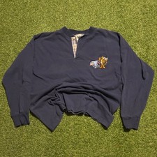 Navy blue vintage 90s embroidered Disney retro kidcore henley longsleeve.