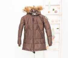 PARAJUMPERS Down Parka Brown Jacket Coyote Fur Hooded Girls Puffer Coat 10 Years