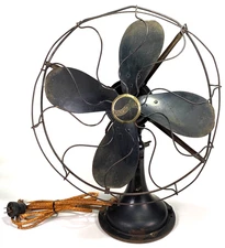 Antique 1920s Metal Westinghouse AC Motor 16" Oscillating Desk Fan Style 321347