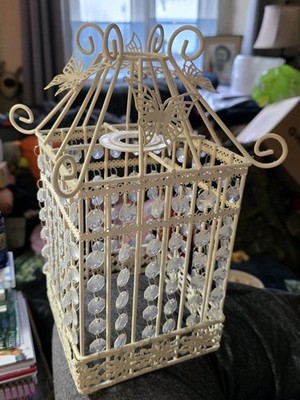 Decken Pendelleuchte Käfig Lampenschirm Kristall Vogelkäfig Schmetterling Vintage Stil