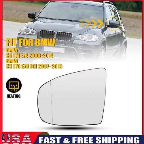 Mirror Left Glass Heated Side 51167174981 Fit for X5 07-14 BMW X6 E70 E71 E72