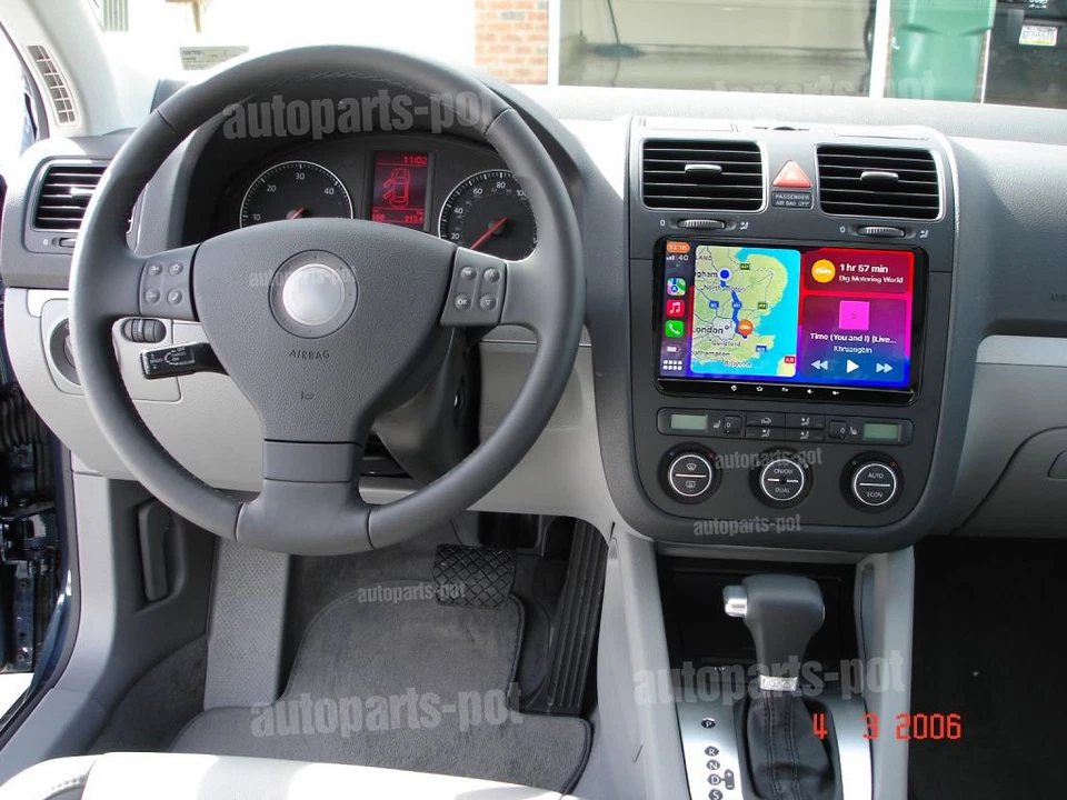 Radio estéreo de coche 9" para Volkswagen Bora 2006 07 08 2009-2015 Android 13 CarPlay Foto 3 de 4