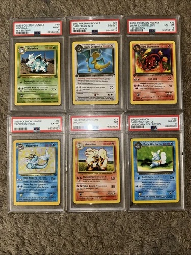 Pokemon Vintage Slab Lot Dragonite Arcanine First Editions Etc.