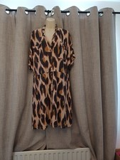 Lovely Womens Summery Next Leopard Print Dress, Size 20