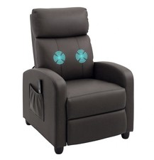 HOMCOM Massage Recliner Armchair Faux Leather Push Back Chair Brown RRP £299.99