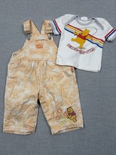 Vintage Disney Winnie the Pooh Set 18 Months Overalls Tee Shirt 2pc 80s 90s