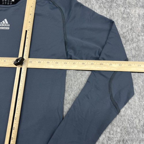 Adidas Techfit Climawarm Shirt Large Long Sleeve Gray Athletic Compression Top - Picture 7 of 12