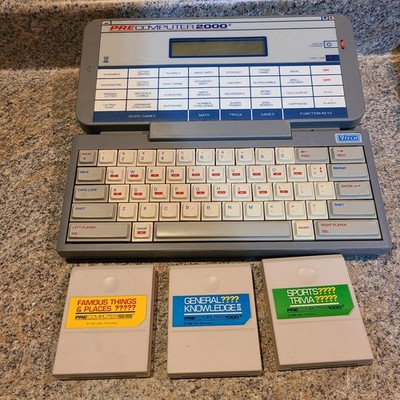 Rare VTech Pre-Computer 2000 Electronic Learning with Game Cartridges  (Z1)