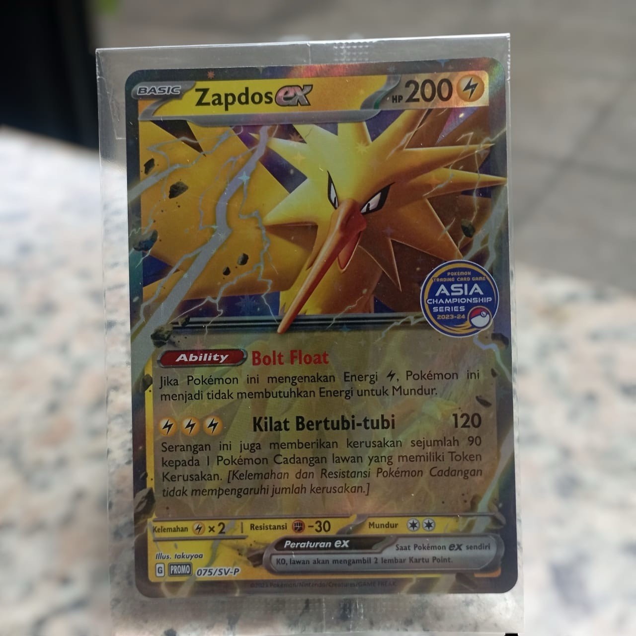 Pokemon Zapdos EX Promo Asia Championship Series 2023-24 075/SV-P TCG Indonesia