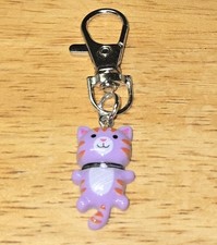 Purple Cat Resin Charm With Claw Clasp Purse Charm Keychain Backpack