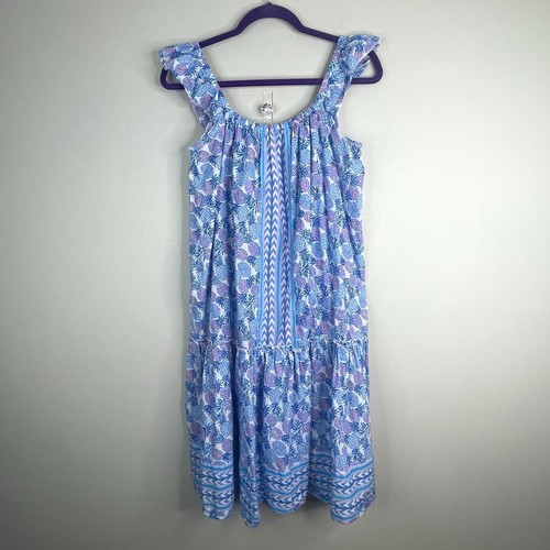 Simply Southern Hawaiian Dress Large Pineapple Print Ruffle Vacation ...