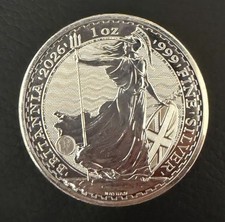 2026 1 oz Silver Britannia Coin | King Charles III | .999 Fine Silver | CGT Ex 73.00 per troy oz