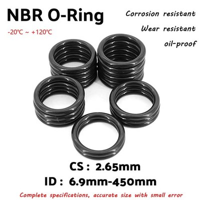 2.65mm Cross Section O Rings NBR Nitrile Rubber 6.9mm-450mm ID Oil Resistant Sea