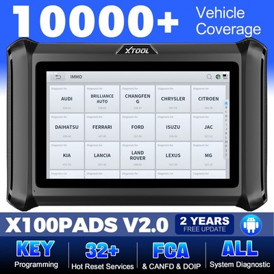 XTOOL X100PADS OBD2 Scanner Full System Car Diagnostic IMMO Coding Tool FCA DoIP