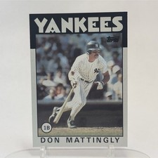 Topps 1986 Don Mattingly New York Yankees Base Set Baseball Card #180