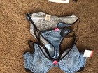 Parade Mesh Underwire Bra and Panties, M, 34C,D, 36B, Blue Black  NWT — photo 1
