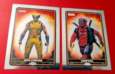 2) 2025 TOPPS CHROME DEADPOOL / BASE SINGLES - #30 WOLVERINE, #38 KIDPOOL.