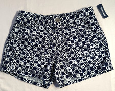 NWT Old Navy Girls Size 16 Shorts Blue/White Design Adjustable Waist and Pockets