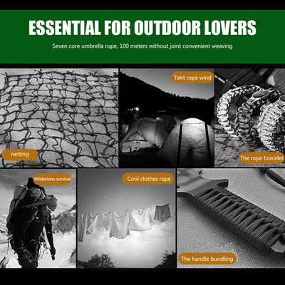 Paracord 550 Typ III 7 Kern 4mm Fallschirmseil 5-30m Outdoor Camping Survival